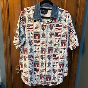 Vintage 90’s Americana Men's Patriotic AOP Shirt